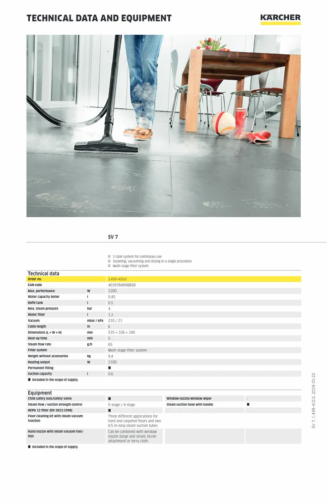 SV 7 Steam Vacuum Cleaner