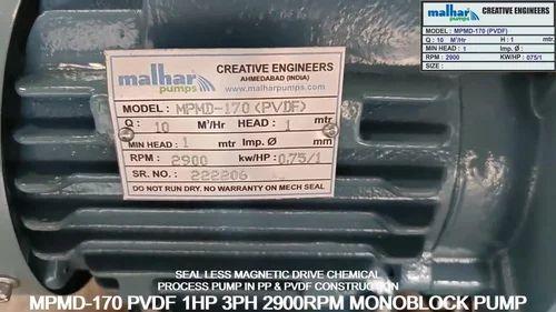 Sealless Magnetic Drive Chemical Process Pump In PVDF