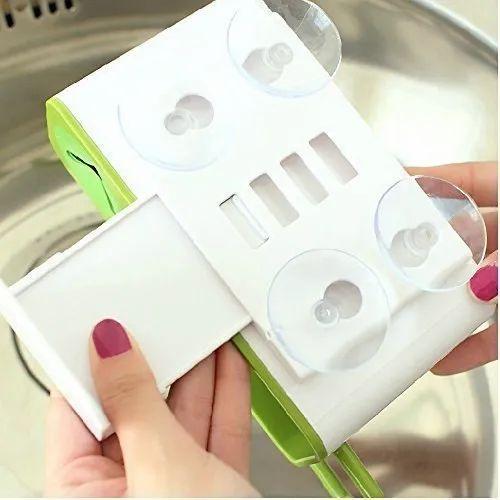 Self Draining Sink Tidy with Suction Cup Organizer Brush Sponge Cleaning Cloth Holder
