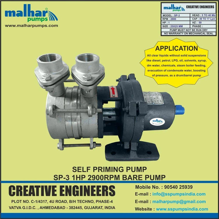 Self Priming Bare Pump