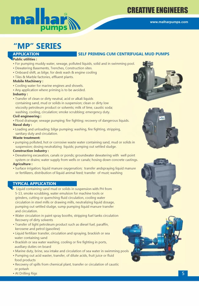 Self Priming Centrifugal Mud Bare Shaft Pump