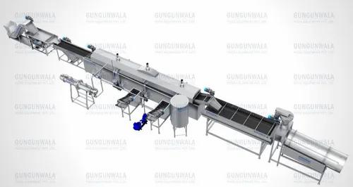 Semi Automatic Chips Frying Line