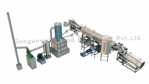 Semi Automatic Chips Frying Line With Wooden Heat Exchanger