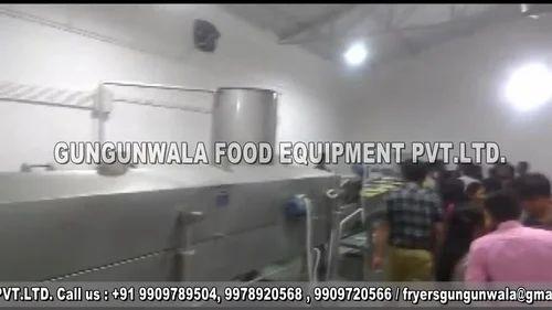 Semi Automatic Chips Frying Line With Wooden Heat Exchanger