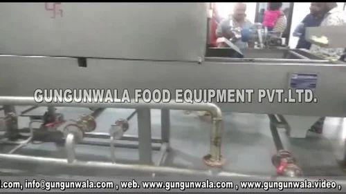 Semi Automatic Chips Frying Line With Wooden Heat Exchanger