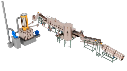 Semi Automatic Namkeen Frying Line With Wooden Heat Exchanger