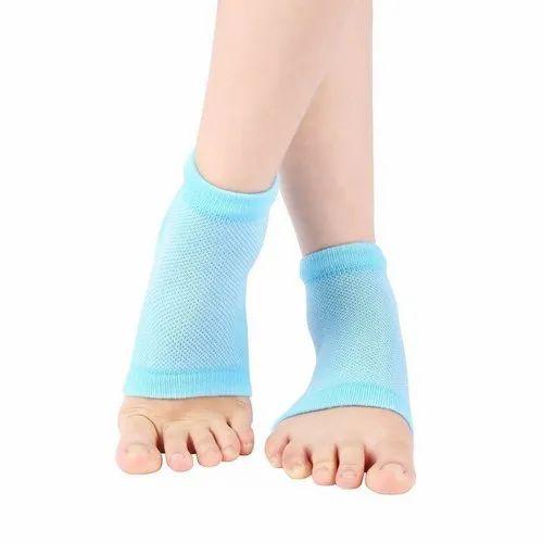 Silicone Blue Socks - Unisex Silicone Gel Heel Socks With Spa Botanical Gelpad