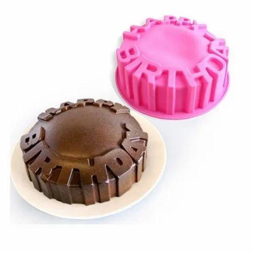Silicone Round Shape Cake Mould Happy Birthday Letter Cake Mold