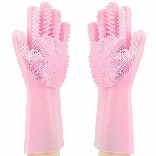 Silicone Scrubbing Gloves For Dish Washing And Pet Grooming