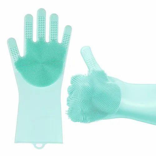 Silicone Scrubbing Gloves For Dish Washing And Pet Grooming