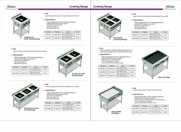 Single Burner  Indian Cooking Range