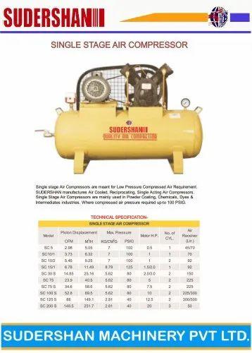 Single Stage Air Compressor Machine
