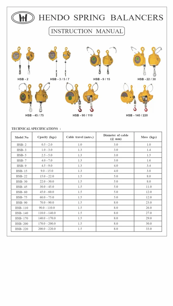 Spring Balancer Hsb: 2Kg