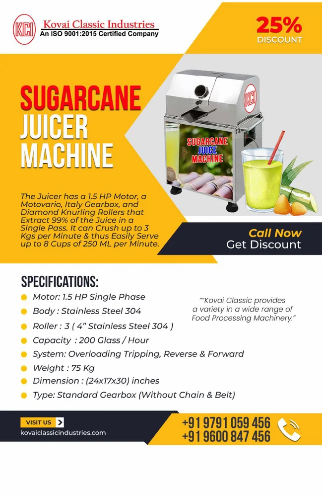 Sugarcane Juicer Machine