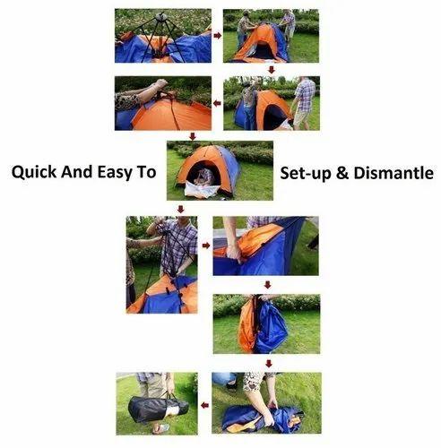 Tent 4 Person - Picnic Hiking Camping Portable Waterproof Dome Tent With Carry Bag
