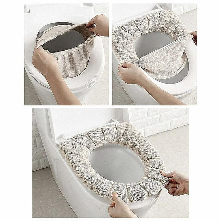 Toilet Seat Cover - Washable Soft Warmer Toilet Seat Cover