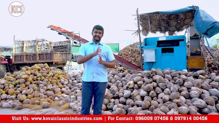 ટ્રેક્ટર ઓપરેટેડ કોકોનટ ડીહસ્કીંગ મશીન