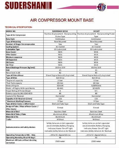 Two Stage Air Compressor Machine
