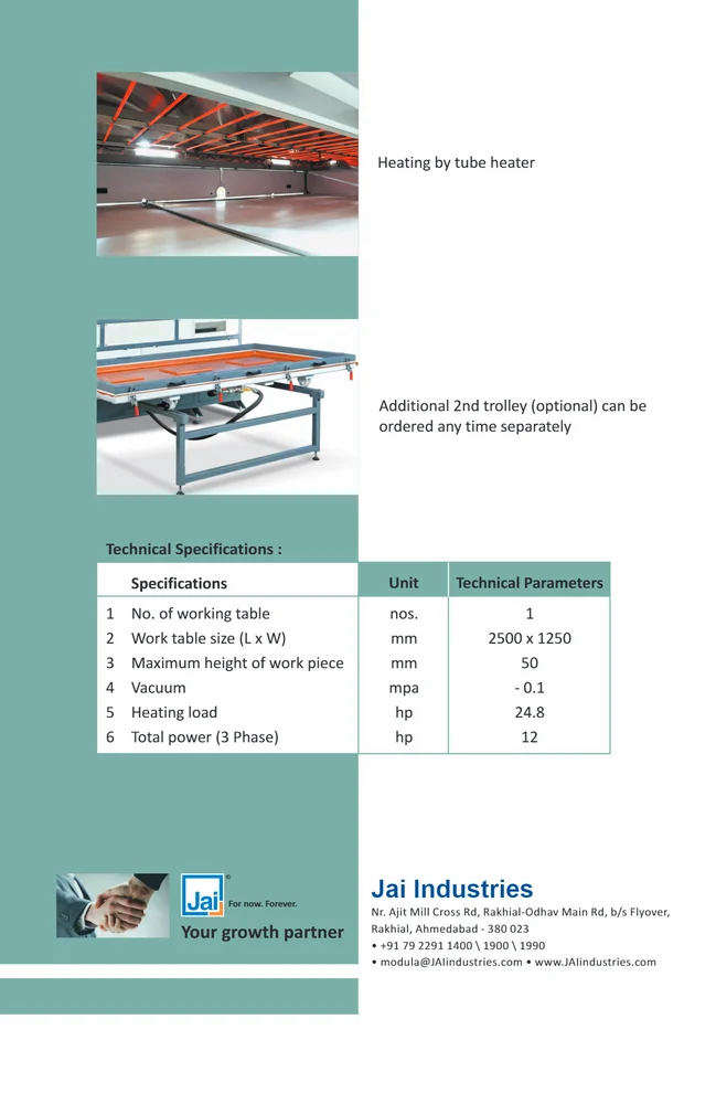 Vacuum Membrane Press Machine J-1250.IN COMPACT
