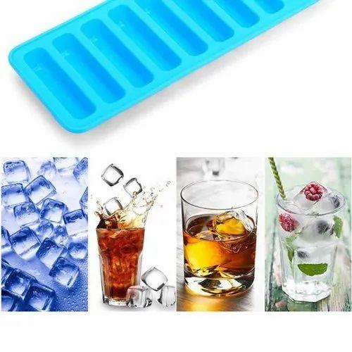 Water Bottle Ice Cube Tray With Easy Release Push Pop Out Stick Colored Silicone