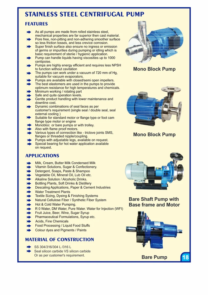 centrifugal chemical process pump