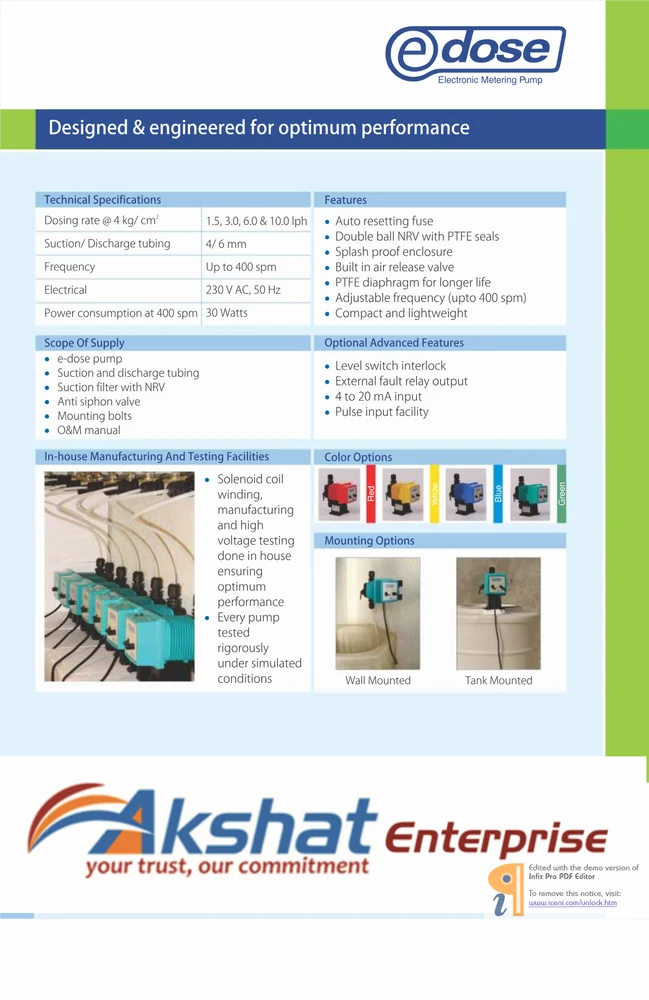 chlorine dosing pump